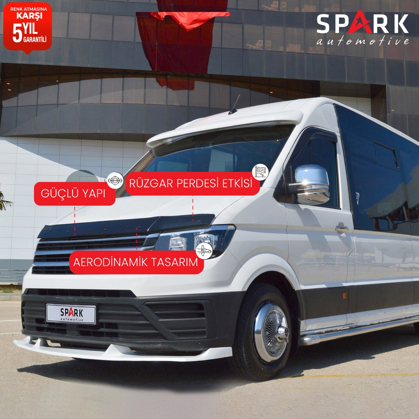 Volkswagen Crafter 2018- Yılı ve Sonrası Uyumlu Kaput Rüzgarlığı 3mm
